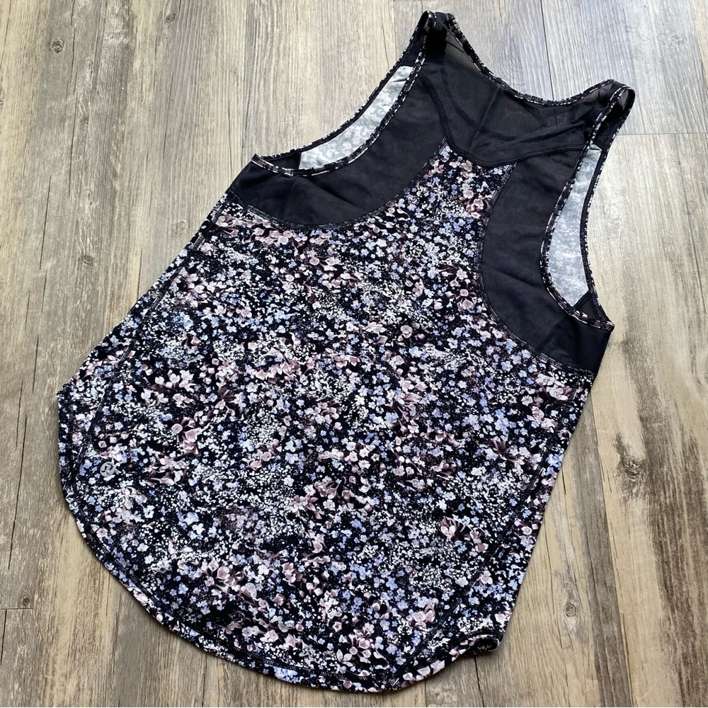 Black Floral Lululemon Sculpt Tank II Tank Top